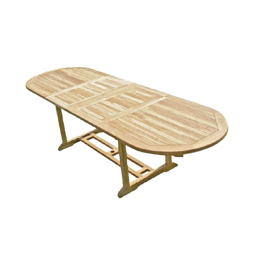Table de jardin extensible en bois - usage extérieur pour repas - 200 x 100 x 75